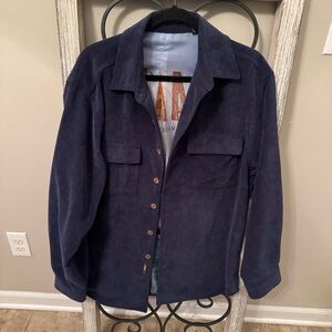 Kahala Graphic Lined Navy Blue Corduroy Men’s‎ Shacket Jacket Size Medium